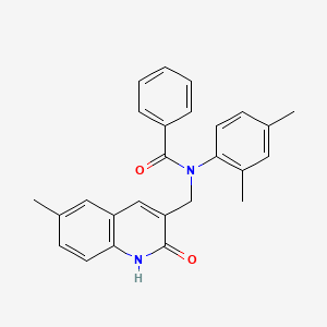 N-(2,4-dimethylphenyl)-N-((2-hydroxy-6-methylquinolin-3-yl)methyl)benzamide