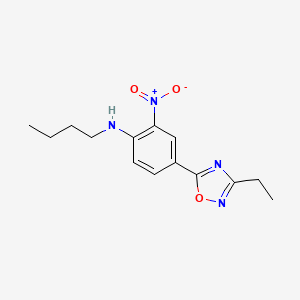 molecular formula C14H18N4O3 B7693035 N-butyl-4-(3-ethyl-1,2,4-oxadiazol-5-yl)-2-nitroaniline 