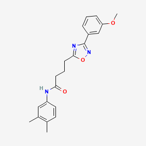 molecular formula C21H23N3O3 B7693051 N-(3,4-dimethylphenyl)-4-(3-(3-methoxyphenyl)-1,2,4-oxadiazol-5-yl)butanamide 