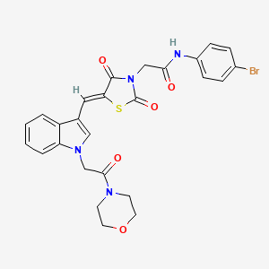 N-(4-Bromophenyl)-2-[(5Z)-5-[[1-(2-morpholin-4-yl-2-oxoethyl)indol-3-yl]methylidene]-2,4-dioxo-1,3-thiazolidin-3-yl]acetamide