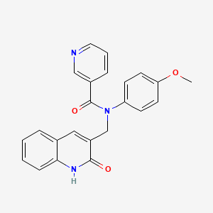 molecular formula C23H19N3O3 B7693065 N-((2-hydroxyquinolin-3-yl)methyl)-N-(4-methoxyphenyl)nicotinamide 