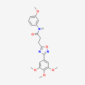 molecular formula C21H23N3O6 B7693071 N-(3-methoxyphenyl)-3-(3-(3,4,5-trimethoxyphenyl)-1,2,4-oxadiazol-5-yl)propanamide 