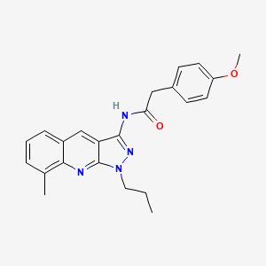 molecular formula C23H24N4O2 B7693080 2-(4-methoxyphenyl)-N-(8-methyl-1-propyl-1H-pyrazolo[3,4-b]quinolin-3-yl)acetamide 