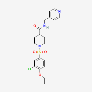 molecular formula C20H24ClN3O4S B7693087 1-(3-chloro-4-ethoxybenzenesulfonyl)-N-(propan-2-yl)piperidine-4-carboxamide 