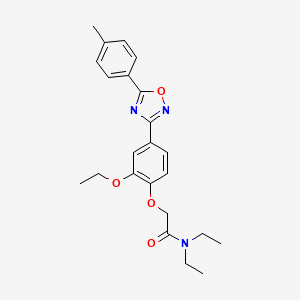 molecular formula C23H27N3O4 B7693089 2-(2-ethoxy-4-(5-(p-tolyl)-1,2,4-oxadiazol-3-yl)phenoxy)-N,N-diethylacetamide 