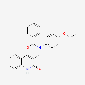 molecular formula C30H32N2O3 B7693096 4-(tert-butyl)-N-(4-ethoxyphenyl)-N-((2-hydroxy-8-methylquinolin-3-yl)methyl)benzamide 