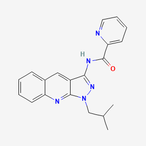 molecular formula C20H19N5O B7693107 N-(1-isobutyl-1H-pyrazolo[3,4-b]quinolin-3-yl)picolinamide 