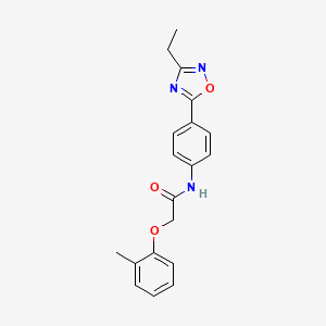 molecular formula C19H19N3O3 B7693111 N-(4-(3-ethyl-1,2,4-oxadiazol-5-yl)phenyl)-2-(o-tolyloxy)acetamide 