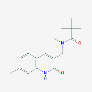 molecular formula C18H24N2O2 B7693116 N-ethyl-N-((2-hydroxy-7-methylquinolin-3-yl)methyl)pivalamide 