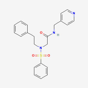 molecular formula C22H23N3O3S B7693125 N-cyclohexyl-2-[N-(2-phenylethyl)benzenesulfonamido]acetamide 
