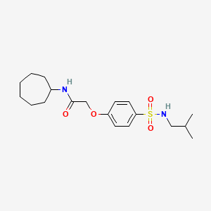 molecular formula C19H30N2O4S B7693131 N-cycloheptyl-2-(4-(N-isobutylsulfamoyl)phenoxy)acetamide 
