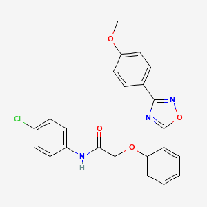 molecular formula C23H18ClN3O4 B7693134 N-(4-chlorophenyl)-2-(2-(3-(4-methoxyphenyl)-1,2,4-oxadiazol-5-yl)phenoxy)acetamide 