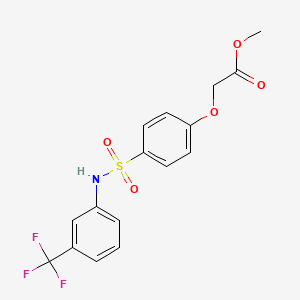 molecular formula C16H14F3NO5S B7693141 methyl 2-{4-[(2,4,6-trimethylphenyl)sulfamoyl]phenoxy}acetate 