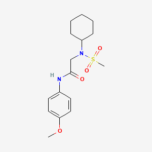 molecular formula C16H24N2O4S B7693175 2-(N-cyclohexylmethylsulfonamido)-N-(4-methoxyphenyl)acetamide 