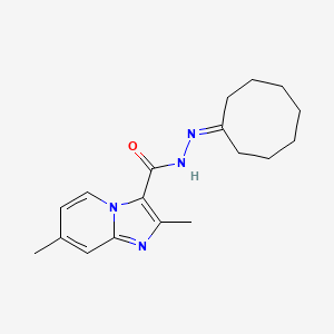 molecular formula C18H24N4O B7693182 N'-cyclooctylidene-2,7-dimethylimidazo[1,2-a]pyridine-3-carbohydrazide 