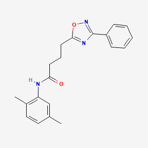 molecular formula C20H21N3O2 B7693186 N-(2,5-dimethylphenyl)-4-(3-phenyl-1,2,4-oxadiazol-5-yl)butanamide 