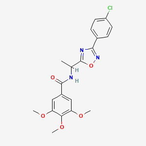 molecular formula C20H20ClN3O5 B7693192 N-(1-(3-(4-chlorophenyl)-1,2,4-oxadiazol-5-yl)ethyl)-3,4,5-trimethoxybenzamide 