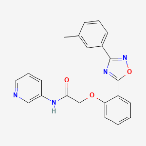 molecular formula C22H18N4O3 B7693262 N-(pyridin-3-yl)-2-(2-(3-(m-tolyl)-1,2,4-oxadiazol-5-yl)phenoxy)acetamide 