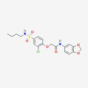 molecular formula C19H21ClN2O6S B7693281 4-methanesulfonamido-N-(3-methylbutyl)benzene-1-sulfonamide 