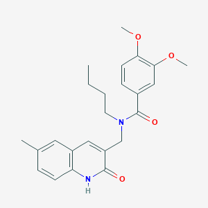 molecular formula C24H28N2O4 B7693302 N-butyl-N-((2-hydroxy-6-methylquinolin-3-yl)methyl)-3,4-dimethoxybenzamide 
