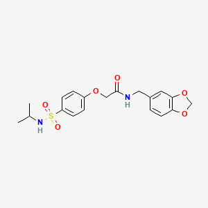 molecular formula C19H22N2O6S B7693330 N-(benzo[d][1,3]dioxol-5-ylmethyl)-2-(4-(N-isopropylsulfamoyl)phenoxy)acetamide 