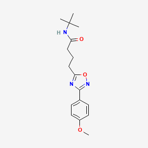 molecular formula C17H23N3O3 B7693342 N-(tert-butyl)-4-(3-(4-methoxyphenyl)-1,2,4-oxadiazol-5-yl)butanamide 