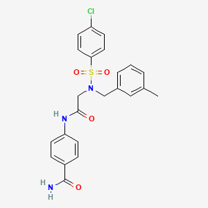 molecular formula C23H22ClN3O4S B7693349 4-[[2-[(4-Chlorophenyl)sulfonyl-[(3-methylphenyl)methyl]amino]acetyl]amino]benzamide CAS No. 433324-65-3
