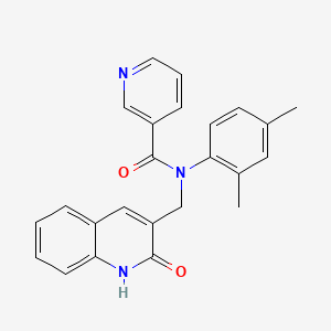 molecular formula C24H21N3O2 B7693353 N-(2,4-dimethylphenyl)-N-((2-hydroxyquinolin-3-yl)methyl)nicotinamide 