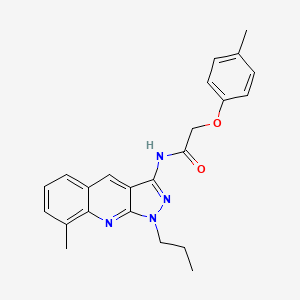 molecular formula C23H24N4O2 B7693375 N-(8-methyl-1-propyl-1H-pyrazolo[3,4-b]quinolin-3-yl)-2-(p-tolyloxy)acetamide 
