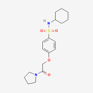 molecular formula C18H26N2O4S B7693380 2-[4-(cyclohexylsulfamoyl)phenoxy]-N-phenylacetamide 