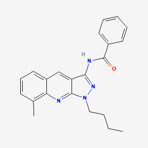 molecular formula C22H22N4O B7693384 N-(1-butyl-8-methyl-1H-pyrazolo[3,4-b]quinolin-3-yl)benzamide 