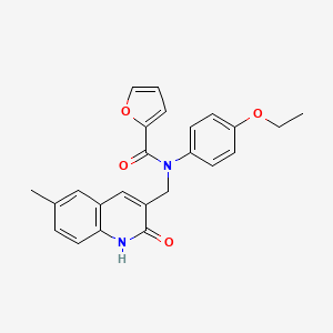 molecular formula C24H22N2O4 B7693390 N-(4-ethoxyphenyl)-N-((2-hydroxy-6-methylquinolin-3-yl)methyl)furan-2-carboxamide 