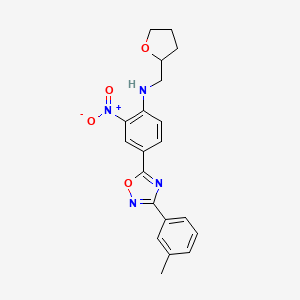2-nitro-N-((tetrahydrofuran-2-yl)methyl)-4-(3-(m-tolyl)-1,2,4-oxadiazol-5-yl)aniline