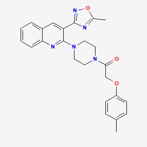 molecular formula C25H25N5O3 B7693408 1-(4-(3-(5-methyl-1,2,4-oxadiazol-3-yl)quinolin-2-yl)piperazin-1-yl)-2-(p-tolyloxy)ethanone 