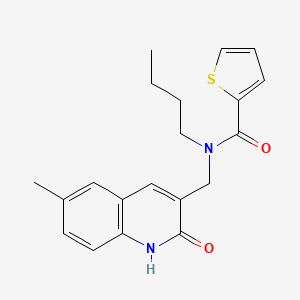 N-butyl-N-((2-hydroxy-6-methylquinolin-3-yl)methyl)thiophene-2-carboxamide