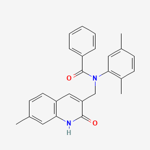 N-(2,5-dimethylphenyl)-N-((2-hydroxy-7-methylquinolin-3-yl)methyl)benzamide