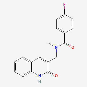 molecular formula C18H15FN2O2 B7693486 4-fluoro-N-((2-hydroxyquinolin-3-yl)methyl)-N-methylbenzamide 