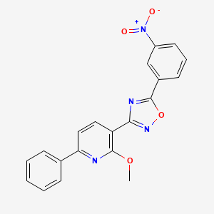 molecular formula C20H14N4O4 B7693489 3-(2-methoxy-6-phenylpyridin-3-yl)-5-(3-nitrophenyl)-1,2,4-oxadiazole 