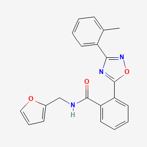 molecular formula C21H17N3O3 B7693526 N-(furan-2-ylmethyl)-2-(3-(o-tolyl)-1,2,4-oxadiazol-5-yl)benzamide 