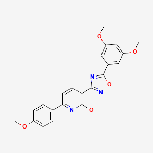 molecular formula C23H21N3O5 B7693555 5-(3,5-dimethoxyphenyl)-3-(2-methoxy-6-(4-methoxyphenyl)pyridin-3-yl)-1,2,4-oxadiazole 