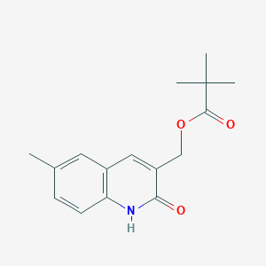 molecular formula C16H19NO3 B7693564 (2-hydroxy-6-methylquinolin-3-yl)methyl pivalate 