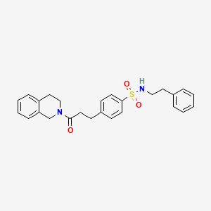 molecular formula C26H28N2O3S B7693568 4-(3-(3,4-dihydroisoquinolin-2(1H)-yl)-3-oxopropyl)-N-phenethylbenzenesulfonamide 