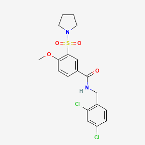 molecular formula C19H20Cl2N2O4S B7693583 N-(2,4-difluorophenyl)-4-methoxy-3-(pyrrolidine-1-sulfonyl)benzamide 
