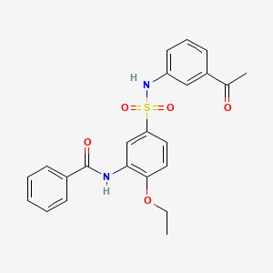 molecular formula C23H22N2O5S B7693595 N-(5-(N-(3-acetylphenyl)sulfamoyl)-2-ethoxyphenyl)benzamide 