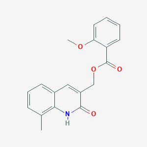 molecular formula C19H17NO4 B7693603 (2-hydroxy-8-methylquinolin-3-yl)methyl 2-methoxybenzoate 