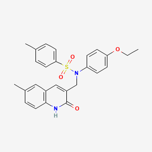 molecular formula C26H26N2O4S B7693611 N-(4-ethoxyphenyl)-N-((2-hydroxy-6-methylquinolin-3-yl)methyl)-4-methylbenzenesulfonamide 