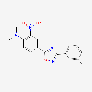 molecular formula C17H16N4O3 B7693647 N,N-dimethyl-2-nitro-4-(3-(m-tolyl)-1,2,4-oxadiazol-5-yl)aniline 