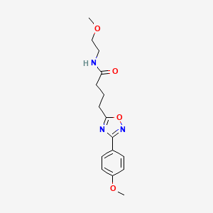 molecular formula C16H21N3O4 B7693675 N-(2-methoxyethyl)-4-(3-(4-methoxyphenyl)-1,2,4-oxadiazol-5-yl)butanamide 