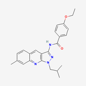 molecular formula C24H26N4O2 B7693685 4-ethoxy-N-(1-isobutyl-7-methyl-1H-pyrazolo[3,4-b]quinolin-3-yl)benzamide 