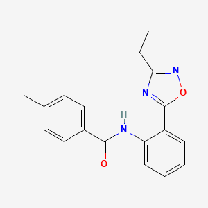 molecular formula C18H17N3O2 B7693701 N-(2-(3-ethyl-1,2,4-oxadiazol-5-yl)phenyl)-4-methylbenzamide 